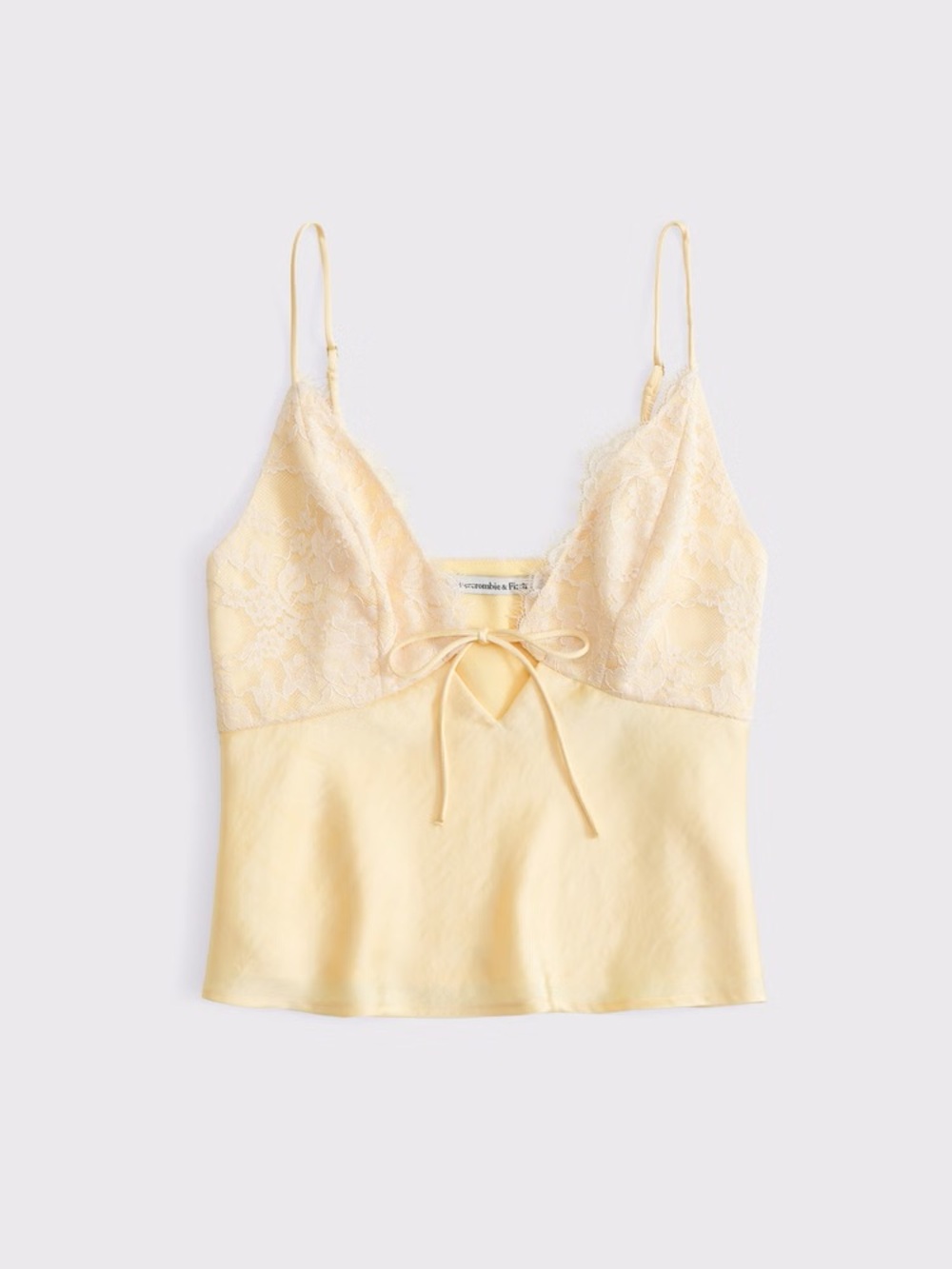 Abercrombie Lace Trim Yellow Satin Cami